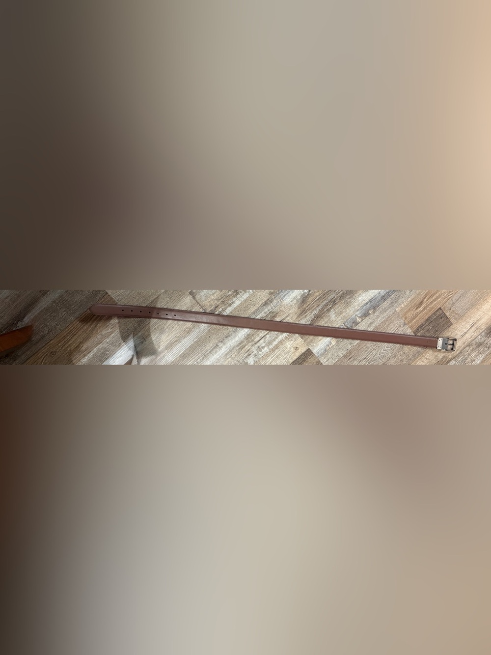 Dickies Brown Leather Belt Strap with Silver Buckle